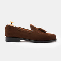 Crockett & Jones Cavendish Brown Suede Loafer with Tassle OMJ Clothing