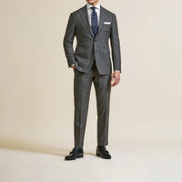 Suit - Loro Piana Anthracite Stretch Wool Sharkskin with Check 5937 OMJ Clothing