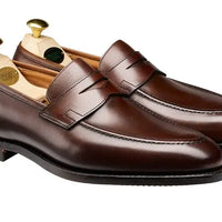 Crockett & Jones Sydney Penny Loafer in Dark Brown Burnished Calf OMJ Clothing