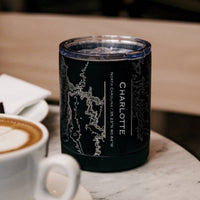 Charlotte NC Map Insulated Cup in Matte Black