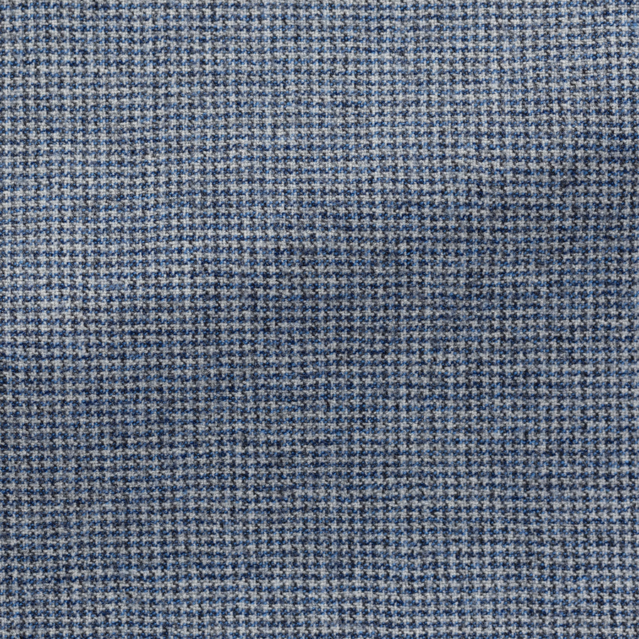 Suit - Mixed Blue-White Natural Bi-Stretch s130 Wool Micro-Houndstooth 5952