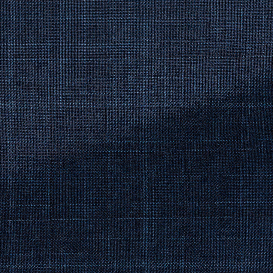 Suit - Loro Piana Neopolitan Blue Wool with Micro-Check 5957