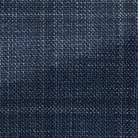 Sport Coat - Loro Piana Two Blue Wool-Silk Basketweave with Check 9079