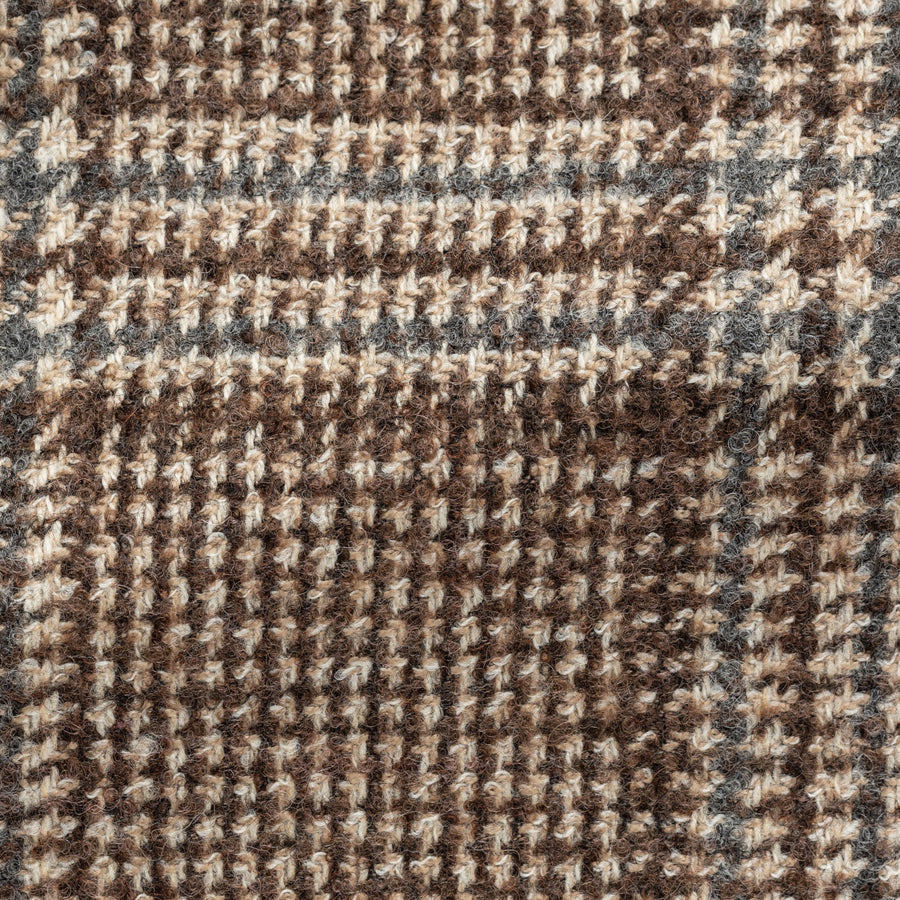 Sport Coat - Mixed Brown-Grey Stretch Wool-Alpaca Blend Glen check 9084