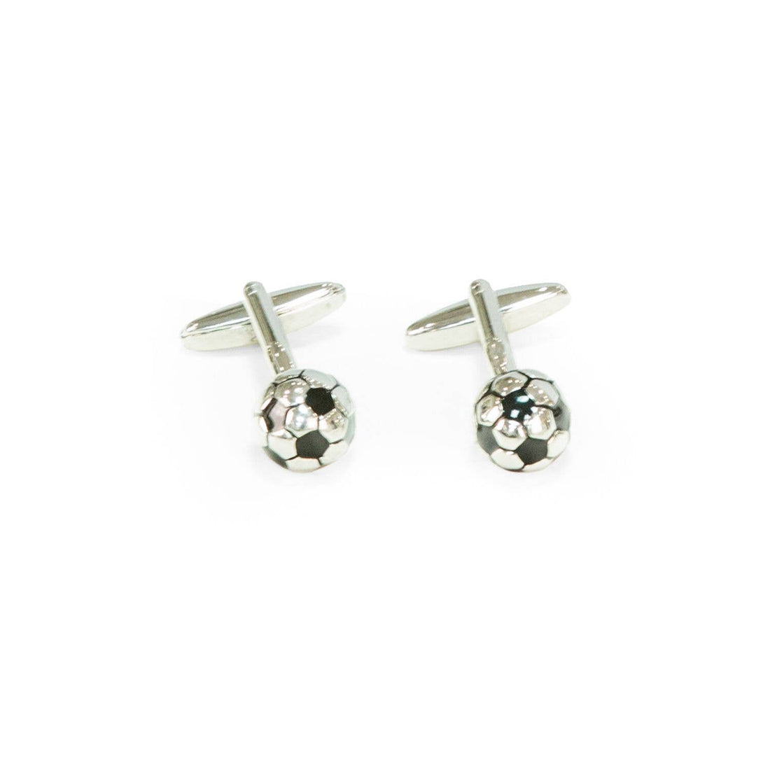 Rhodium Plated Soccer Ball Cufflinks