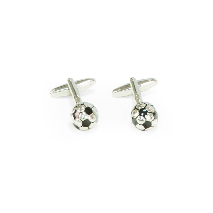 Rhodium Plated Soccer Ball Cufflinks